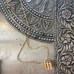 VINTAGE GOLD BOX NECKLACE